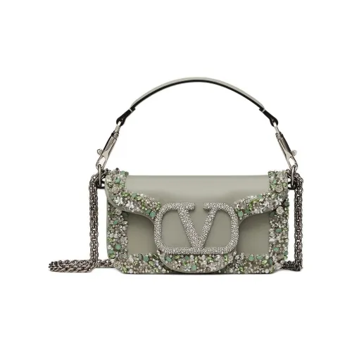 Valentino Искусственный кристалл Сумка через плечо Сумка Маленькая Женская Кристальная и Светло-Серая