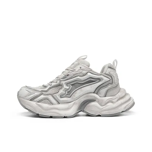 TOFAVE Амортизаторы Shock Slip-resistant Низкий топ Толстая подошва Кроссовки Унисекс Белый Грязь