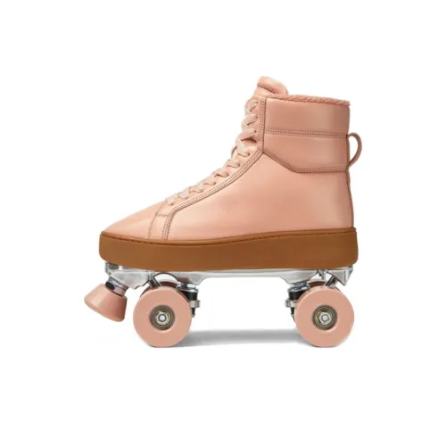 Bottega Veneta Quilt Rollers Дышащий Увеличение Высоты Высокий Топ Уличная Обувь Женская Персиково-Розовая