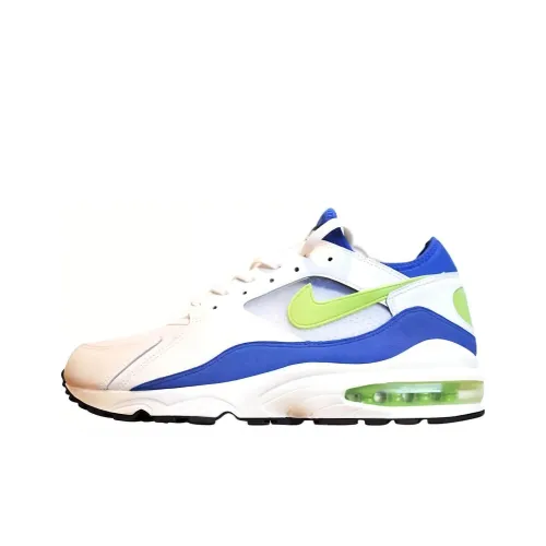 Nike Air Max 93 Амортизация Износостойкий Низкий Топ Беговые кроссовки Женские Белый Синий