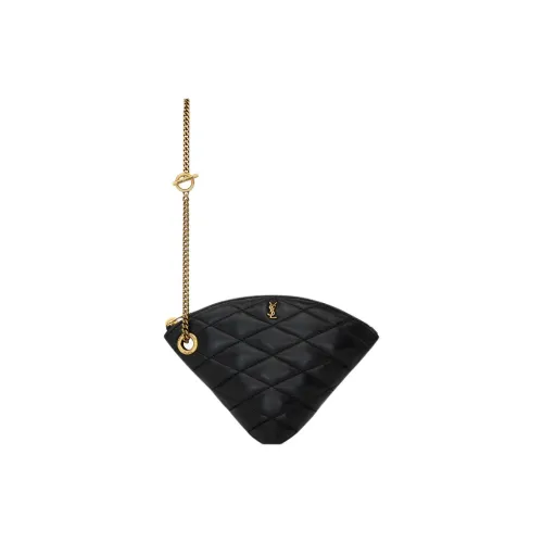 SAINT LAURENT Sheepskin Coin Wallet Unisex Black SAINT LAURENT Овчина Coin Wallet Унисекс Черный