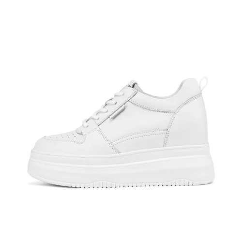 BOERDIQI Дышащий Легкий Увеличивающий Высоту Низкий Топ Повседневный Женский Белый