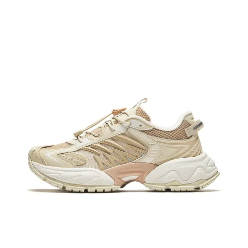 ANTA Star Moon 2 Slip-resistant Abrasion-resistant Low Top Footwear Women's Beige Yellow ANTA Star Moon 2 Противоскользящие Аbrasion-resistant Низкие Кроссовки Женские Бежево-желтые