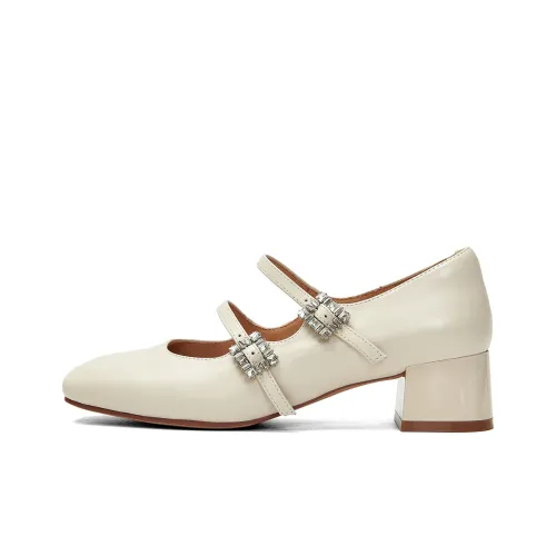 PT'SON Грубый каблук Туфли Мэри Джейн Женские