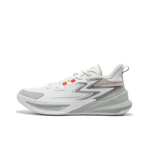 361° Big3 Team Шокабойнеры Устойчивые к истиранию Низкий Топ Баскетбольные кроссовки Мужские Белые Серые