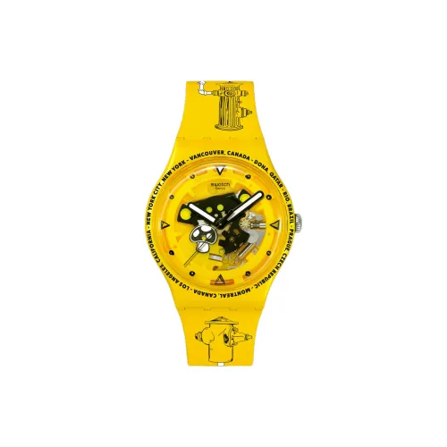 Swatch Quartz Movement Унисекс Часы 41mm*47,4mm*9,85mm Желтые