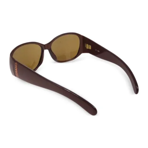 CHANEL Акриловые Овалные Солнцезащитные Очки Женские Коричневые