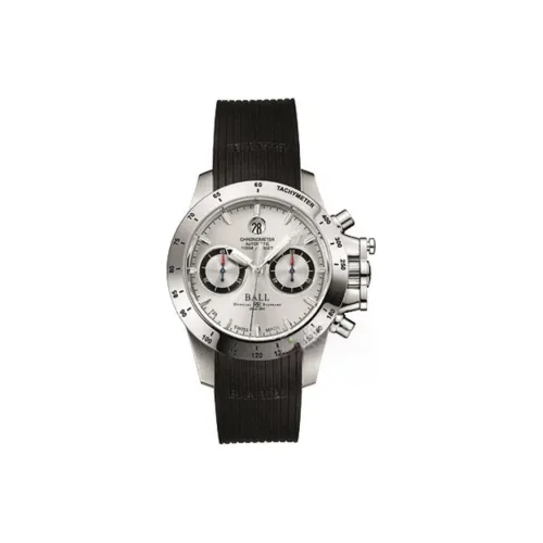 Шар Автоматический Механический Механизм Мужские Часы Часы 40 мм Серебристый Циферблат Корпус из Нержавеющей Стали Резиновый Ремешок