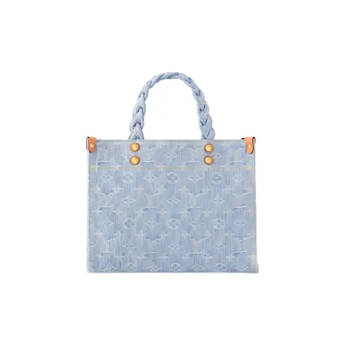 LOUIS VUITTON Деним Тоут Сумка Сумка для покупок Сумка Маленькая Женская Синяя