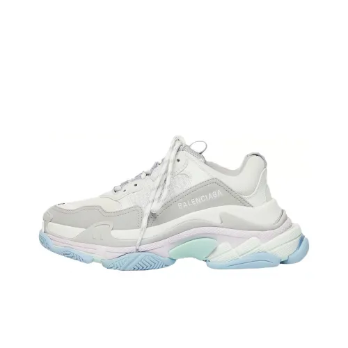 Balenciaga Triple S Low Топ Толстоподошвенные кроссовки Женские Бежевый Белый Фиолетовый