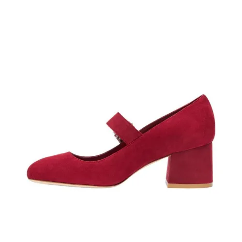 Stuart Weitzman SW Sloane Туфли Мэри Джейн с грубым каблуком 6 см женские красные