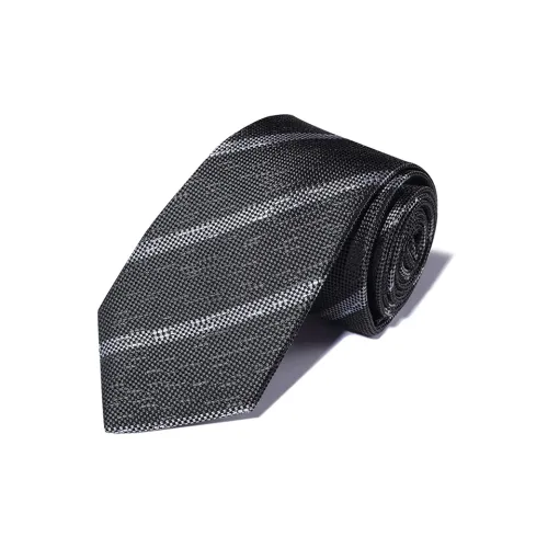 GIEVES CHARLES Галстуки из шелка тутового дерева Мужской Серый Белый Твил