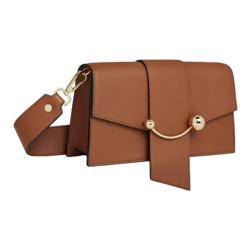 Strathberry Гладкая Телячья Кожа Сумка через плечо Сумка на плечо Мини Женская Каштаново-коричневая