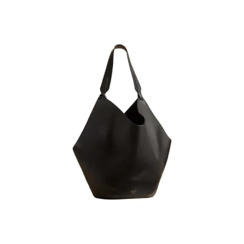 KHAITE Личиевая текстура Телячья кожа Тоут Сумка Сумка для покупок Сумка Сумка через плечо Средняя Женская Черная