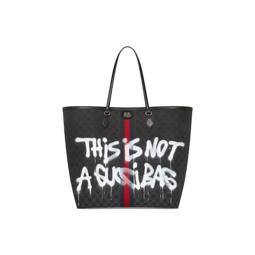 Balenciaga GUCCI Коллаборация Коровья кожа Сумка через плечо Сумка Женская Черная