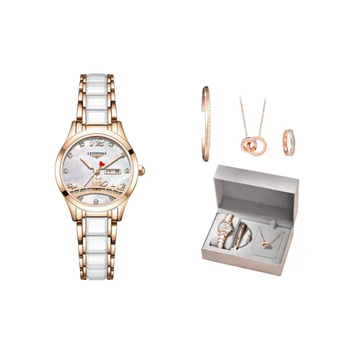 LEONIDAS Кварцевый механизм Женские часы 29,5 мм Жемчужная раковина Цвет