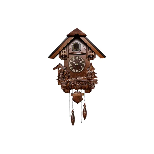 HENSE Кварцевый механизм массивная древесина настенные часы унисекс циферблат с кофейным цветом модель HP25