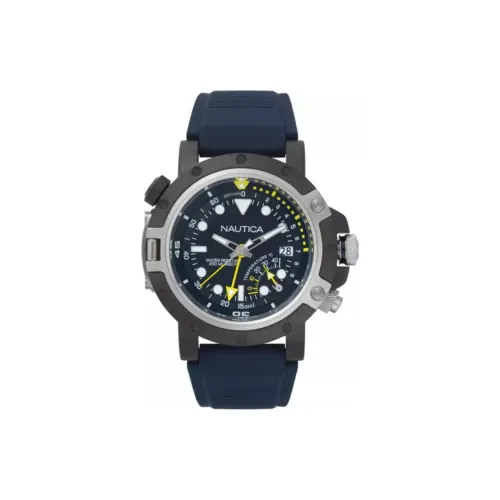 NAUTICA Window Seat Diving Collection Мужские часы Кварцевый механизм Пластиковый ремешок 48 мм Синий циферблат