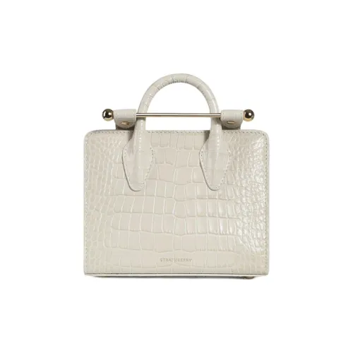 Strathberry Крокодил Тисненый Телячья кожа Сумка через плечо Сумка Мини Женская Ванильный Белый