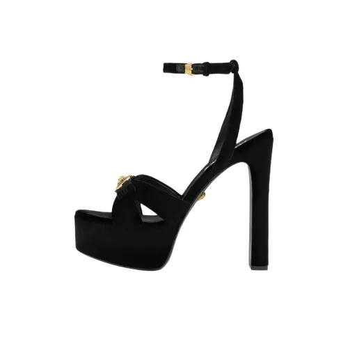 VERSACE Gianni Ribbon One Strap Sandals 14cm Women's Black