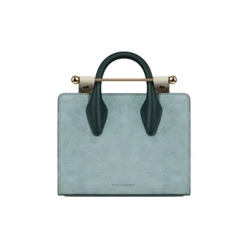 Strathberry Телячья кожа Тоут Сумка Сумка для покупок Сумка через плечо Сумка Нано Женская Утка Яйцо Синий Зеленый