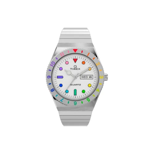 TIMEX Наручные часы Кварцевый механизм Ремешок из нержавеющей стали 36 мм Серебристый циферблат Женские часы