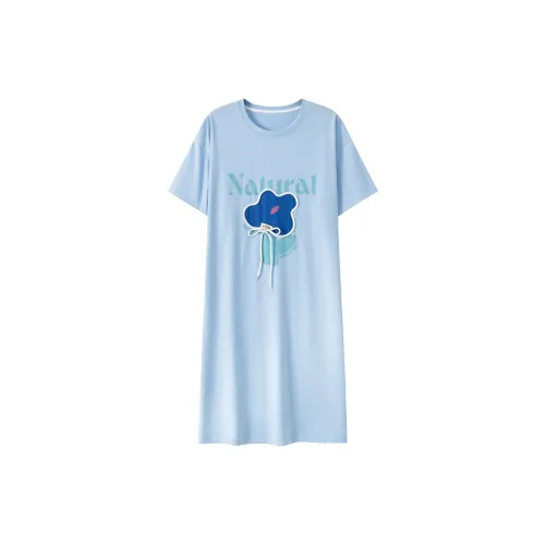 The Story Of The Flower Season Ночная сорочка Женская Светло-синяя
