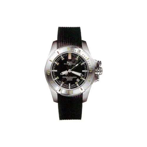 Шар Автоматический Механический Механизм Мужские Часы Часы 40 мм Черный Циферблат Корпус из Нержавеющей Стали Резиновый Ремешок