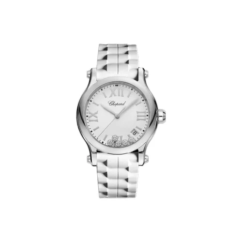 CHOPARD HAPPY SPORT Collection Кварцевый механизм Женские часы 36 мм Белый циферблат Корпус из нержавеющей стали Резиновый ремешок