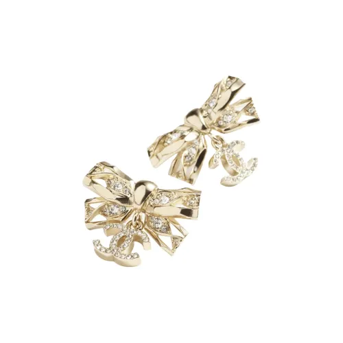 CHANEL Metal Rhinestone Women's Gold