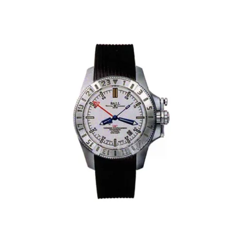 Шар Автоматический Механический Механизм Мужские Часы Часы 40 мм Белый Циферблат Корпус из Нержавеющей Стали Резиновый Ремешок