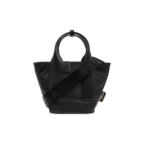 Furla Piuma Переработанный Нейлон Тоут Сумка Сумка для покупок Сумка через плечо Сумка Маленькая Женская Черная