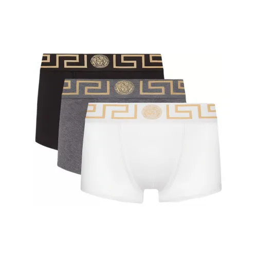 VERSACE 1 комплект из 3 пар черных/белых/серых мужских боксеров
