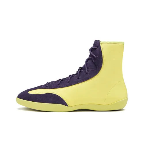 EQUALIZER Винтажные баскетбольные кроссовки High Top Gravel Yellow/Классический стиль Purple Unisex