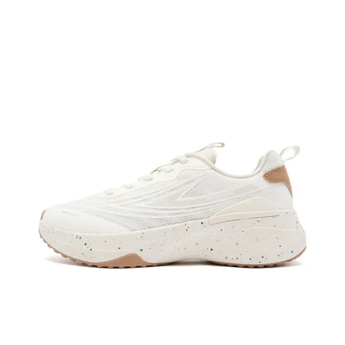 QIAODAN Амортизация и Дышащий Низкий Топ Повседневные Беговые Кроссовки Женские Белые Коричневые