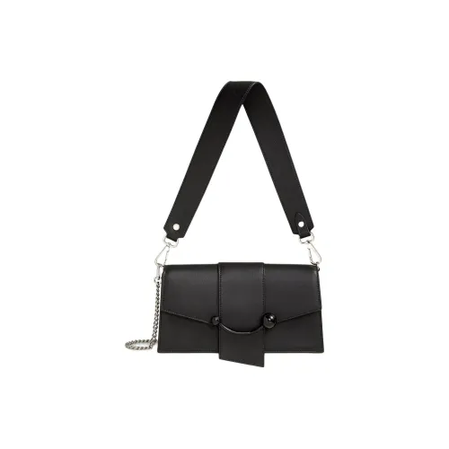 Strathberry Гладкая Телячья Кожа Сумка через плечо Сумка на плечо Мини Женская Черная