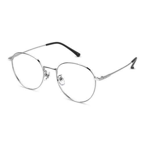 LOHO Сплав β-титан Овал Защита от синего света Анти-ударная оправа для очков Унисекс Серебряный