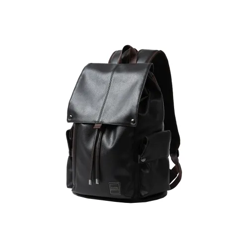 MOYYI ПВХ Водонепроницаемый с откидной крышкой Рюкзак Сумка для ноутбука Путешественная сумка Унисекс Черный