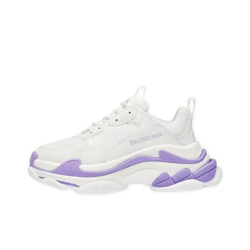 Balenciaga Triple S Low Топ Толстоподошвенные кроссовки Женские Белые Фиолетовые