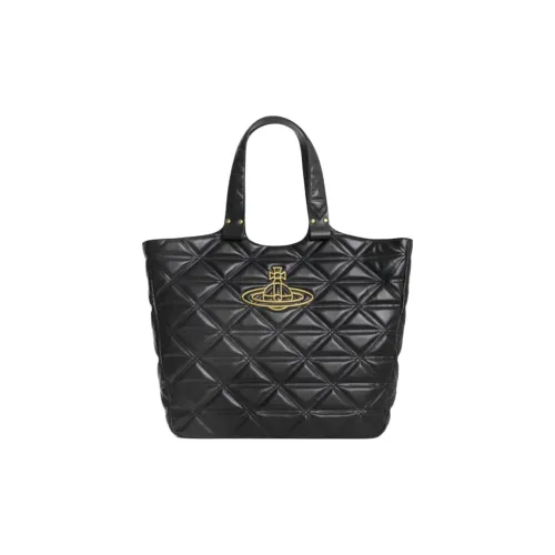 Vivienne Westwood Мягкая кожа Тоут Сумка Сумка для покупок Сумка Женская Черная