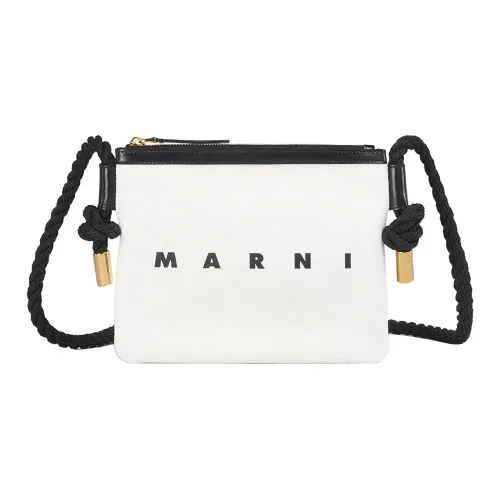 MARNI Кожа Хлопок Сумка через плечо Сумка через плечо Клатч Женская Белая Черная