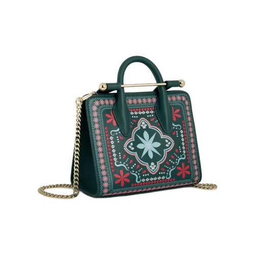 Strathberry Телячья кожа Тоут Сумка Сумка для покупок Сумка через плечо Сумка Нано Женская Темно-зеленая