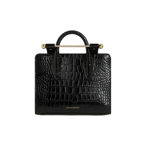 Strathberry Крокодил Тисненый Телячья кожа Сумка через плечо Сумка Мини Женская Черная