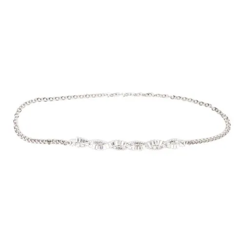 Alessandra Rich Логотип бренда Кристальный Цепи для талии Women's Silver Ширина 2 см