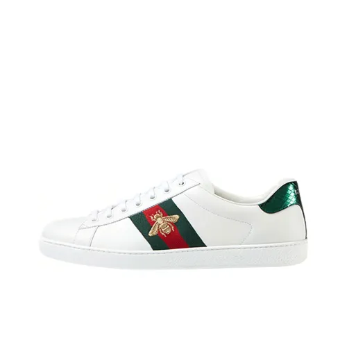 GUCCI Ace Стильные Скейтбординги Женские Белые Зеленые