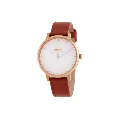 NIXON Наручные часы Кварцевый механизм Кожаный ремешок 37 мм Белый циферблат Женские часы