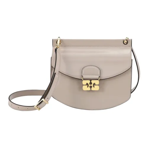 GANNI Переработанная кожа Сумка через плечо Сумка на плечо Женская устрично-серый