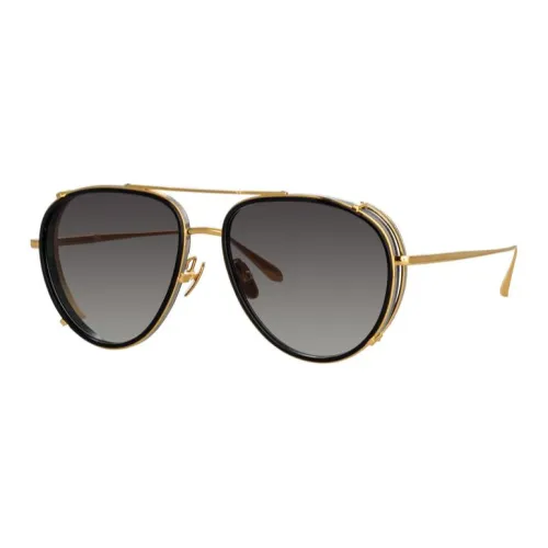 Linda Farrow Титан Aviator Солнцезащитные очки Мужские Золотые