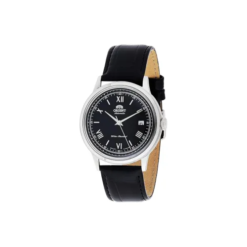 ORIENT Автоматический Ручной Механизм Кожаный Ремешок Часы 40,8 мм Мужские Часы Черный Циферблат