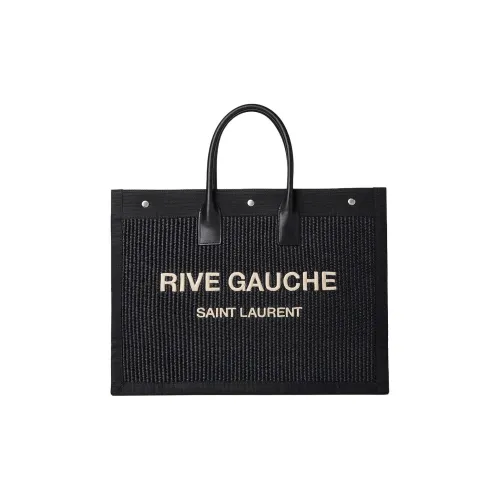 SAINT LAURENT Letter Logo Tote Bag Shopping Bag Women's Black